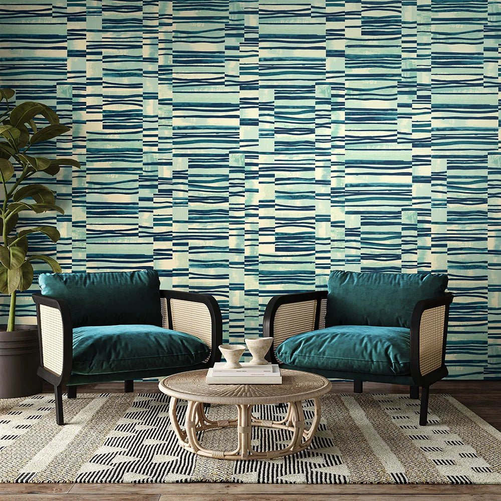 Structures Wallpaper - Ocean - Ohpopsi - FRA50118W - Premier Wallcovering
