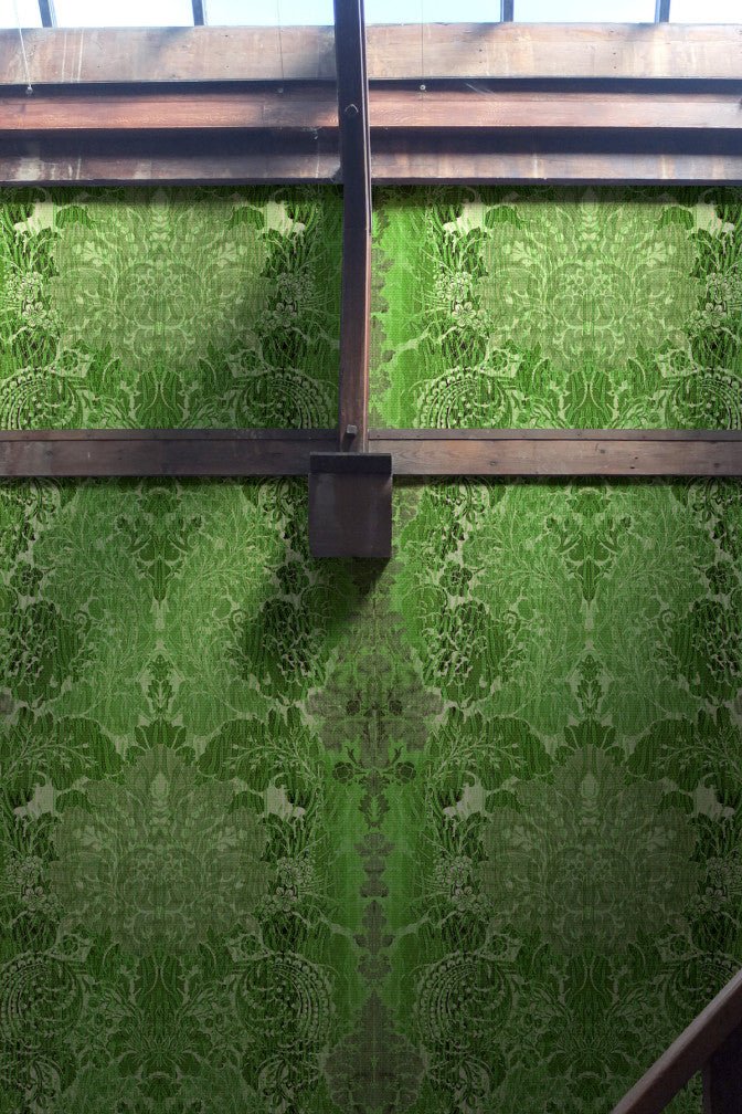 Studio Damask Wallpaper - Green - Timorous Beasties - ROR/SDAM/TAKI/03 - Premier Wallcovering