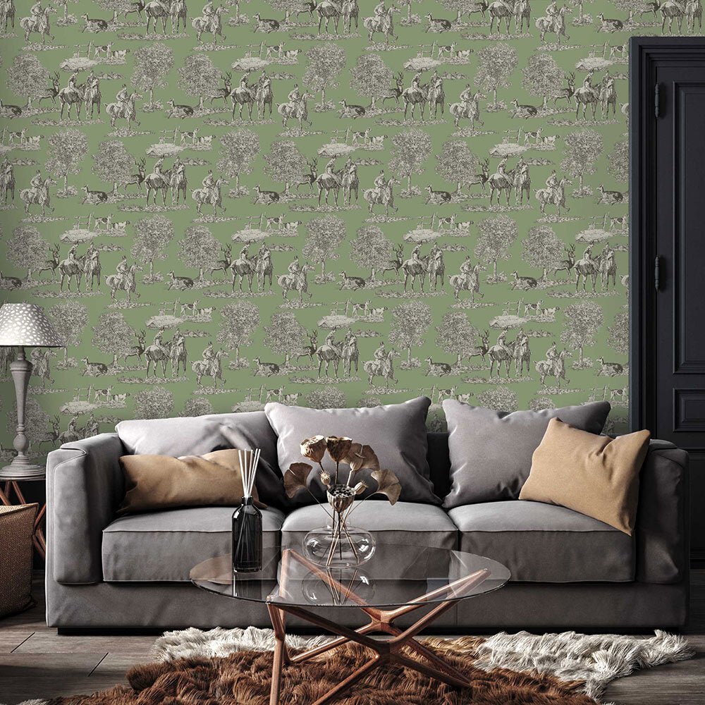 Studley Wallpaper - Hunter Green - Timothy Wilman - TW2474 - Premier Wallcovering