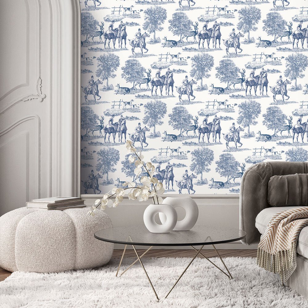 Studley Wallpaper - Royal Blue - Timothy Wilman - TW2476 - Premier Wallcovering