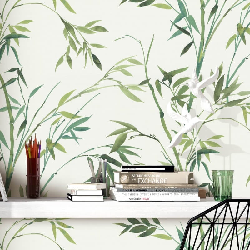 Stunning Bamboo Leaf Wallpaper - Green - Erismann - 10388 - 07 - Premier Wallcovering