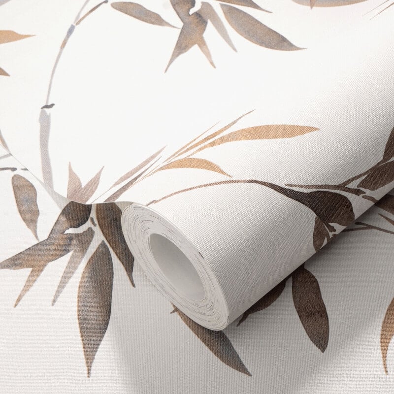 Stunning Bamboo Leaf Wallpaper - Brown - Erismann - 10388 - 11 - Premier Wallcovering