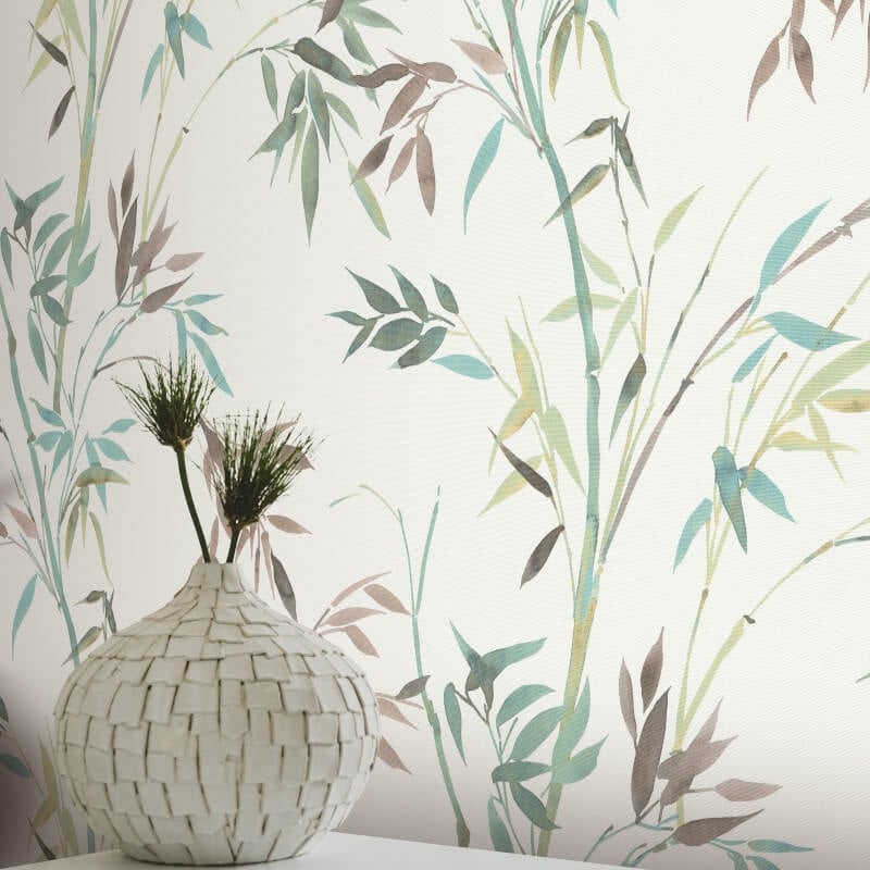 Stunning Bamboo Leaf Wallpaper - Green Multi - Erismann - 10388 - 18 - Premier Wallcovering