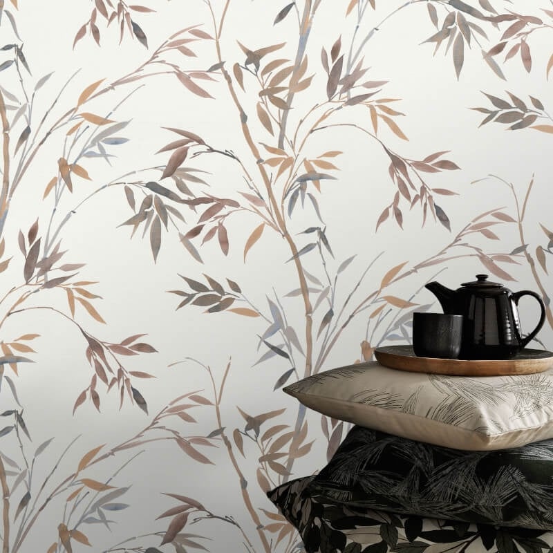 Stunning Bamboo Leaf Wallpaper - Brown - Erismann - 10388 - 11 - Premier Wallcovering