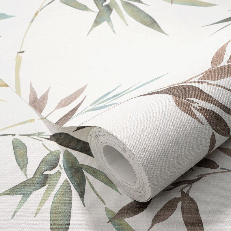 Stunning Bamboo Leaf Wallpaper - Green Multi - Erismann - 10388 - 18 - Premier Wallcovering