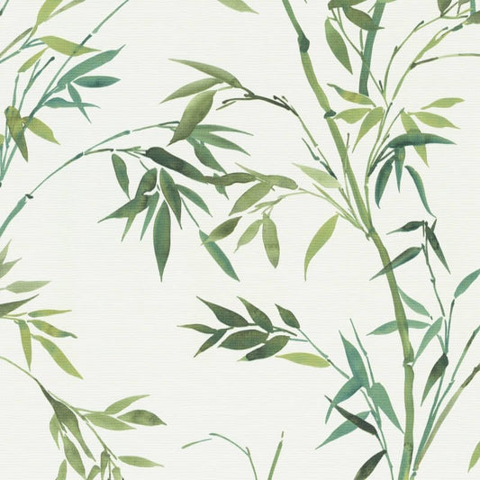 Stunning Bamboo Leaf Wallpaper - Green - Erismann - 10388 - 07 - Premier Wallcovering