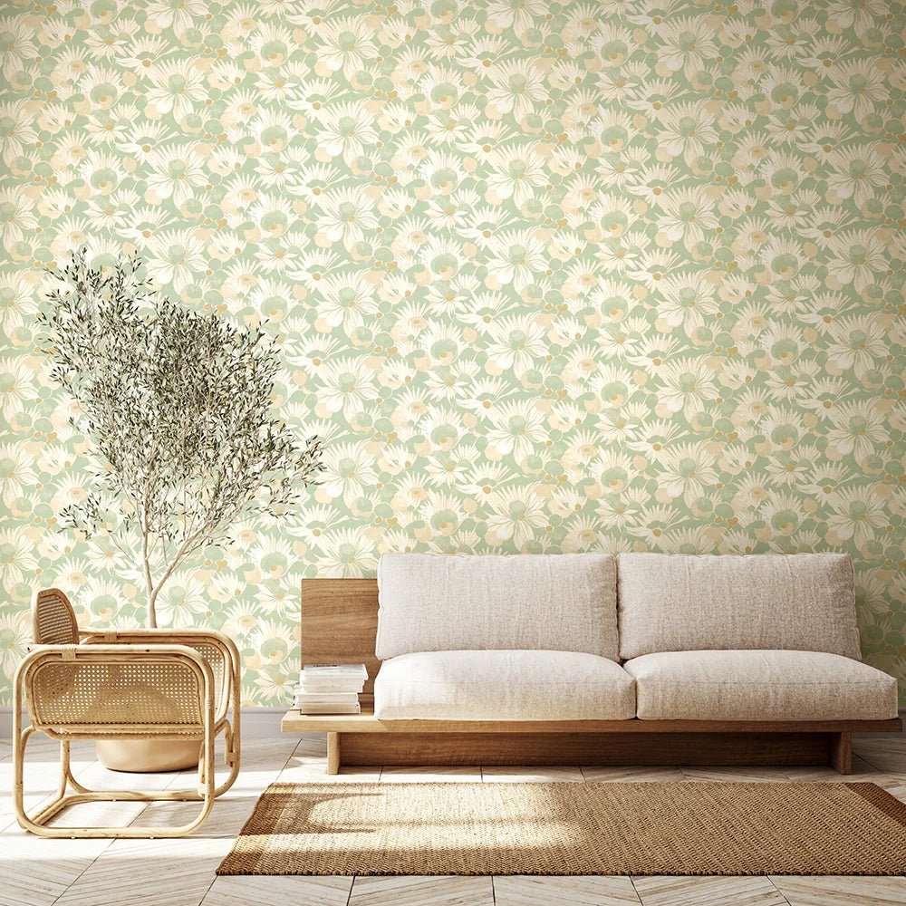 Suiren Wallpaper - Misty Mint - Ohpopsi - HAN50143W - Premier Wallcovering