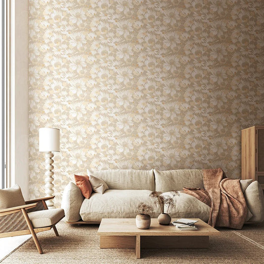 Suiren Wallpaper - Champagne - Ohpopsi - HAN50142W - Premier Wallcovering