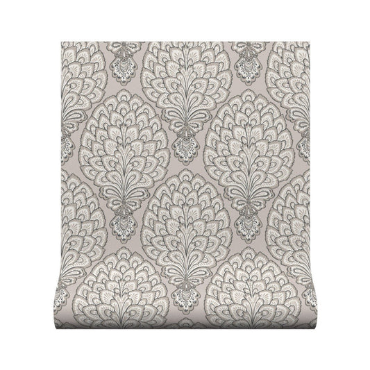 Sultan Wallpaper - Taupe - Warner House - Premier Wallcovering