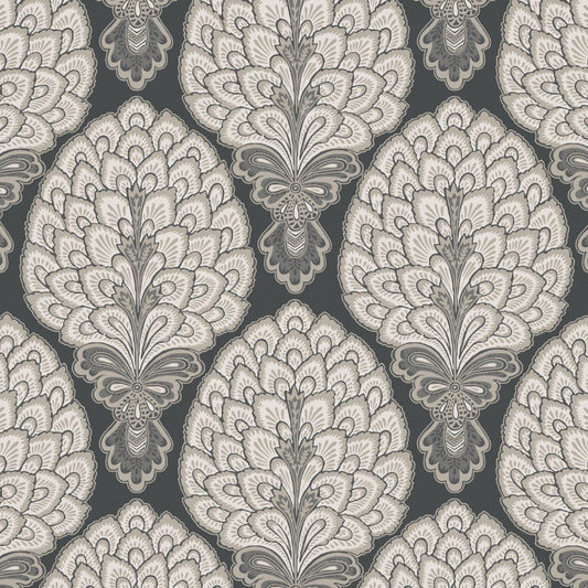 Sultan Wallpaper - Charcoal - Warner House - Premier Wallcovering