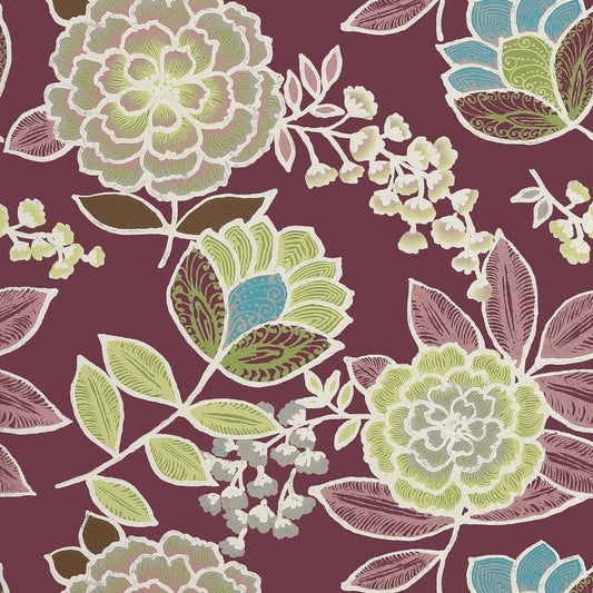 Sulu Wallpaper - Plum - Thibaut - T13012 - Premier Wallcovering
