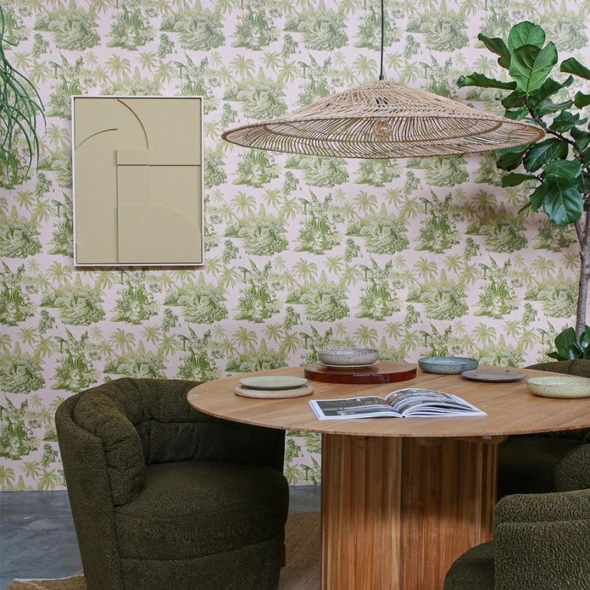 Sumatra Wallpaper - Blush / Pear - Green - House of Hackney - 1 - WA - SUM - DI - BPG - XXX - Premier Wallcovering