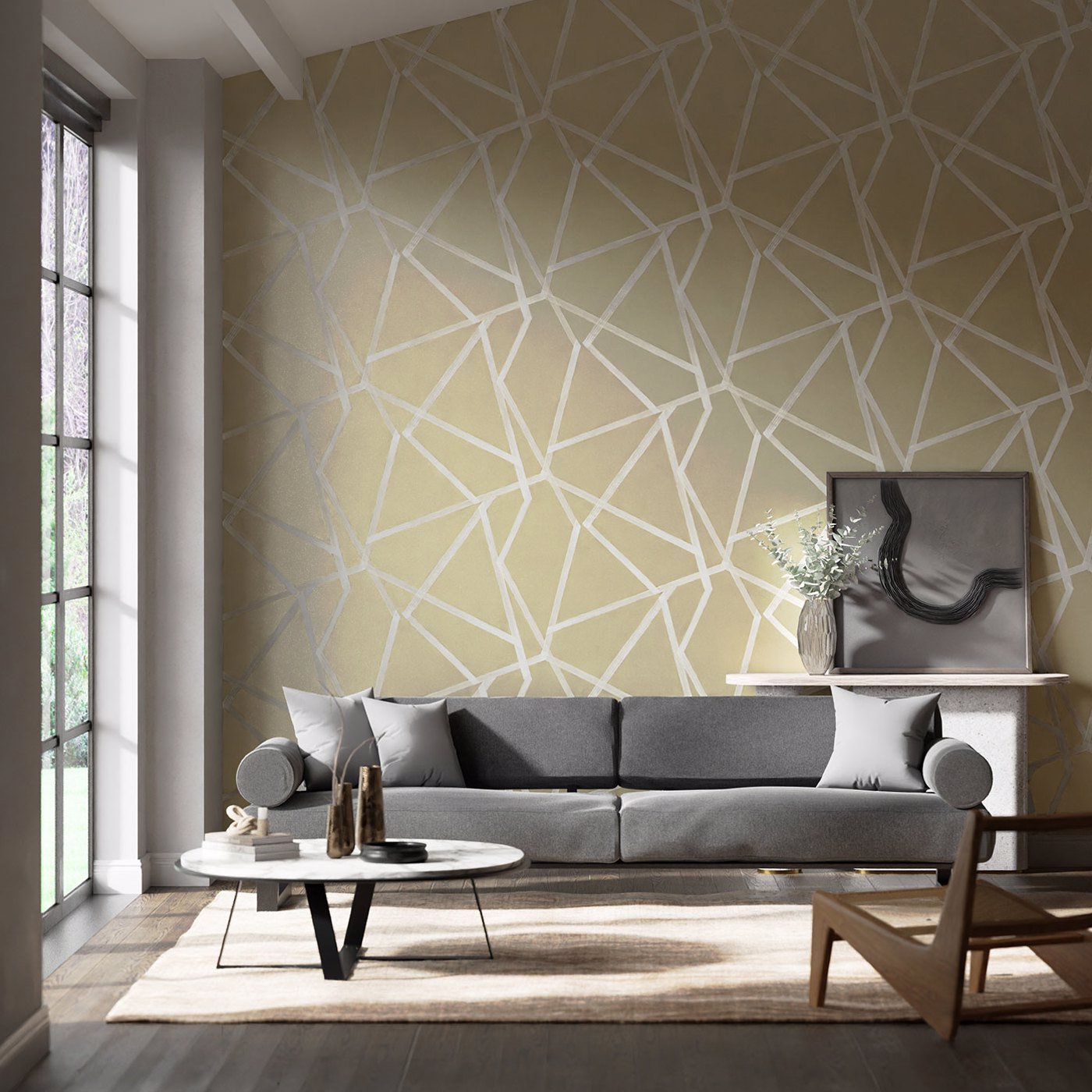 Sumi Wallpaper - Pebble/Chalk - Harlequin - HMOW110883 - Premier Wallcovering