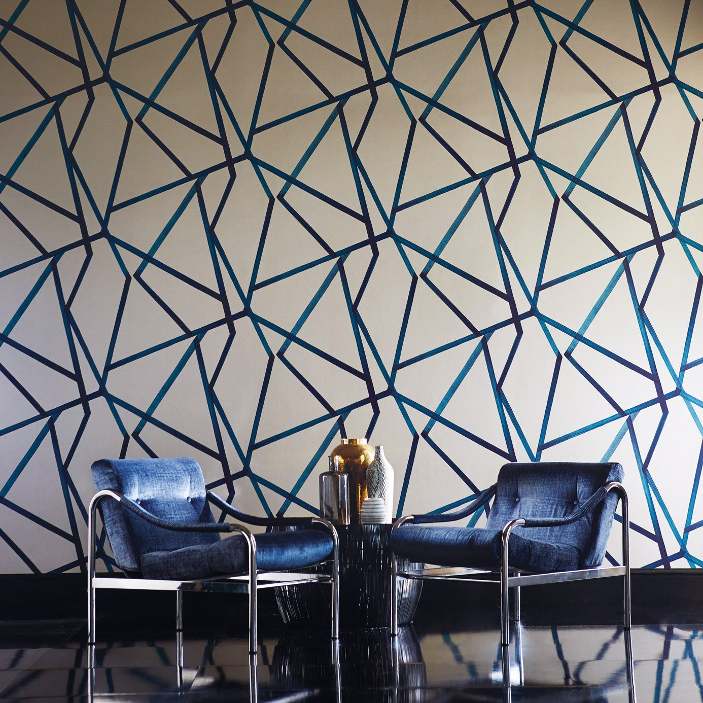 Sumi Wallpaper - Linen/Indigo - Harlequin - HMOW110887 - Premier Wallcovering