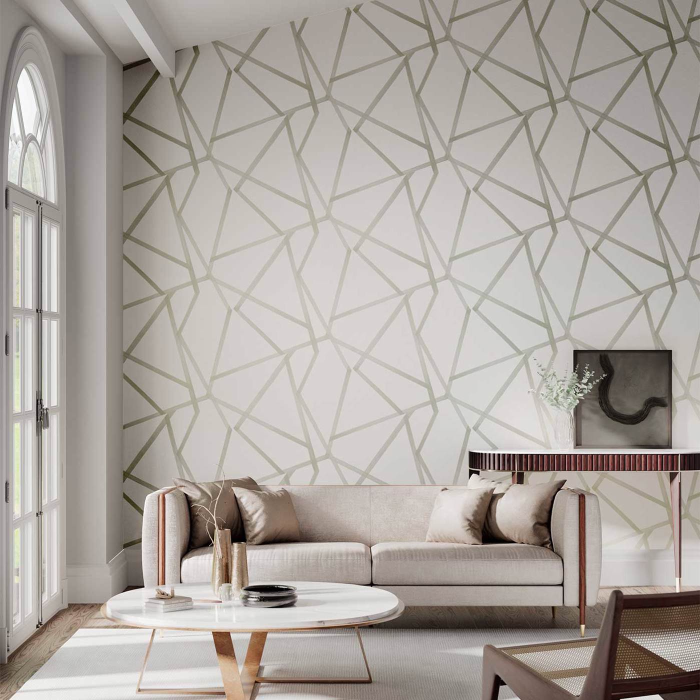 Sumi Wallpaper - Oyster/Gilver - Harlequin - HTEW112601 - Premier Wallcovering