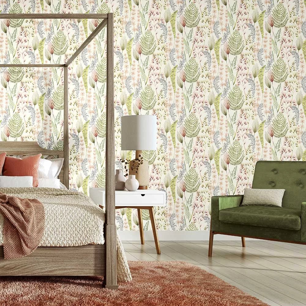 Summer Ferns Wallpaper - Terracotta - Ohpopsi - JRD50103W - Premier Wallcovering