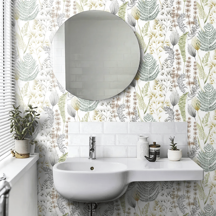 Summer Ferns Wallpaper - Earth Organic - Ohpopsi - JRD50106W - Premier Wallcovering