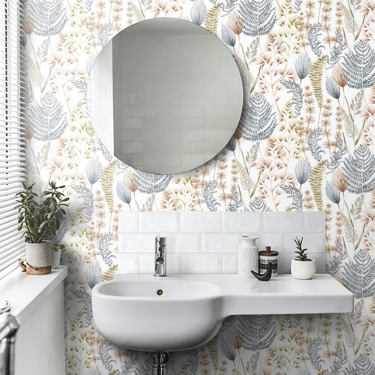 Summer Ferns Wallpaper - Denim - Ohpopsi - JRD50104W - Premier Wallcovering