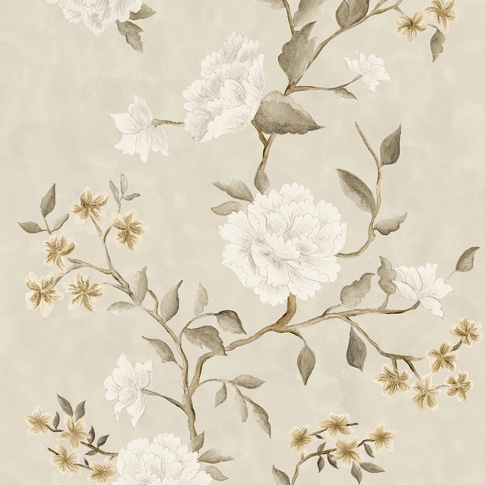Summer in Peony Park Wallpaper - Golden Neutrals - LAN100386 - Lucie Annabel - Premier Wallcovering