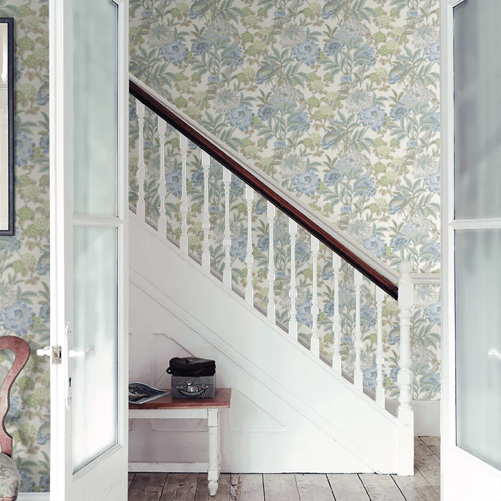 Summer Peony Wallpaper - Aqua - GP & J Baker - BW45095/4 - Premier Wallcovering