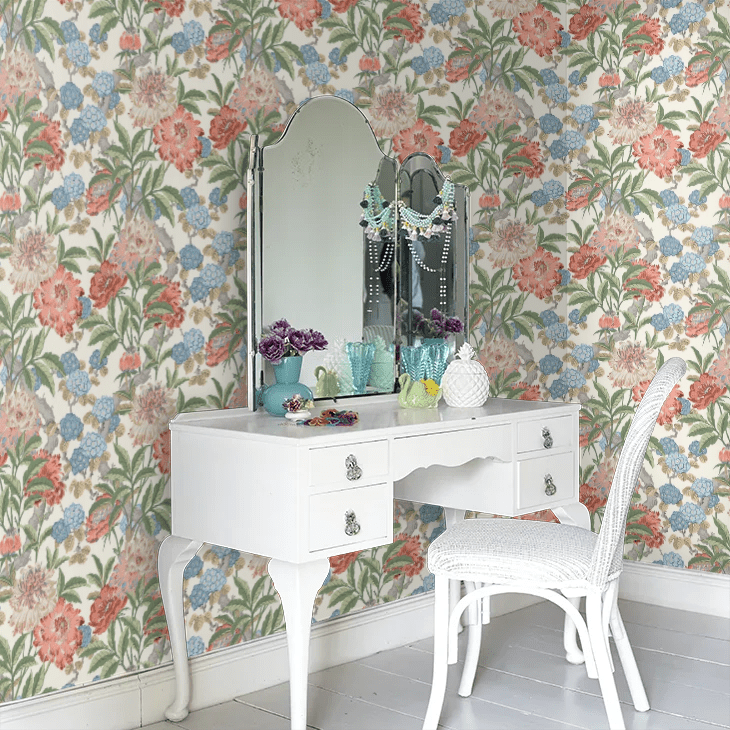 Summer Peony Wallpaper - Red/ Green - GP & J Baker - BW45095/7 - Premier Wallcovering