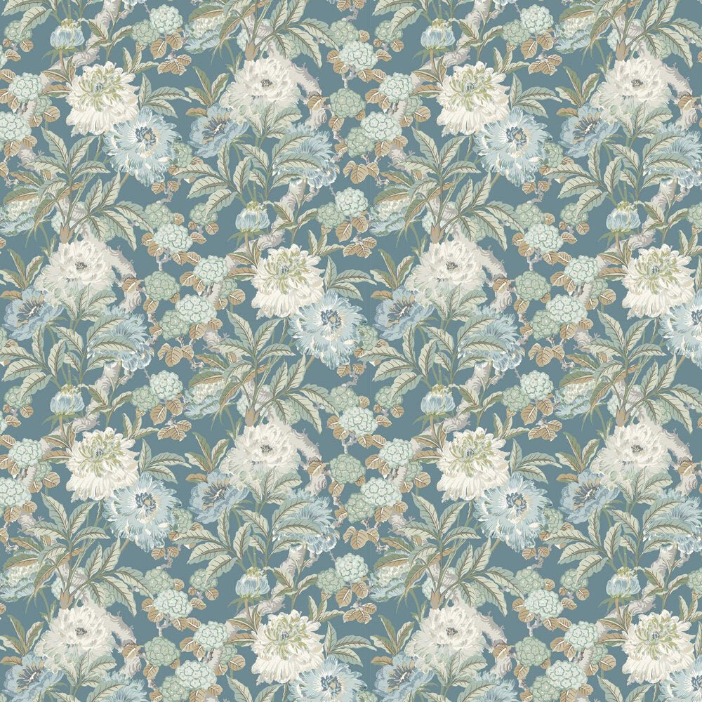 Summer Peony Wallpaper - Denim - GP & J Baker - BW45095/5 - Premier Wallcovering