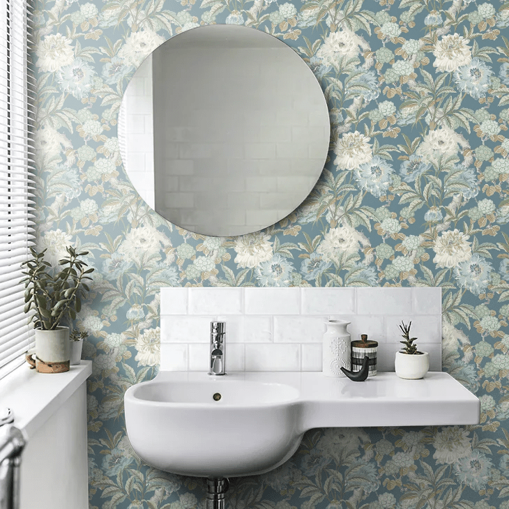 Summer Peony Wallpaper - Denim - GP & J Baker - BW45095/5 - Premier Wallcovering