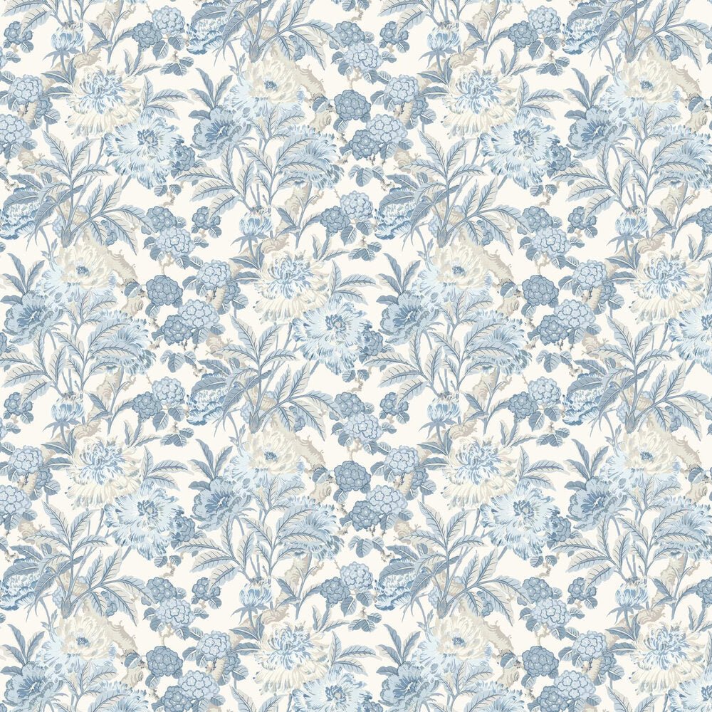 Summer Peony Wallpaper - Blue - GP & J Baker - BW45095/1 - Premier Wallcovering
