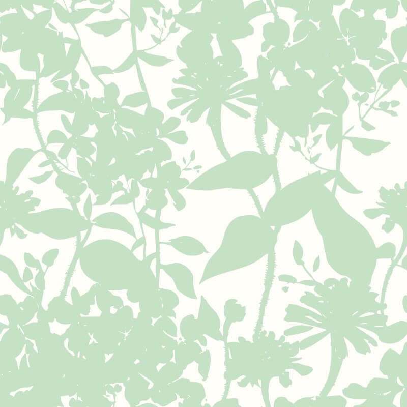 Summer Silhouette Wallpaper - Mint - Hoopla Walls - HWA1218W - Premier Wallcovering