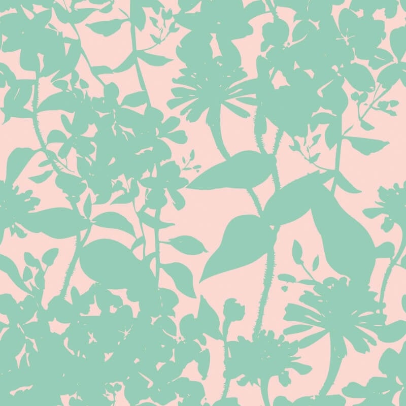 Summer Silhouette Wallpaper - Jade/Blossom - Hoopla Walls - HWA1217W - Premier Wallcovering