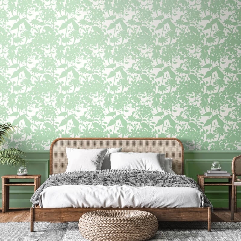Summer Silhouette Wallpaper - Mint - Hoopla Walls - HWA1218W - Premier Wallcovering