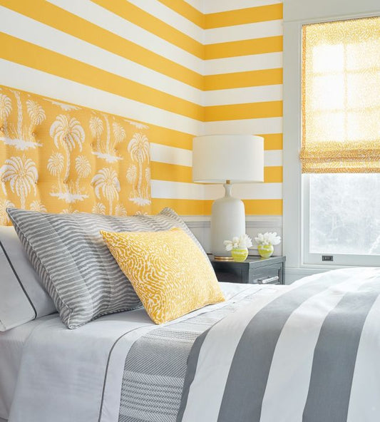 Summer Stripe Wallpaper - Grey - Thibaut - T13137 - Premier Wallcovering