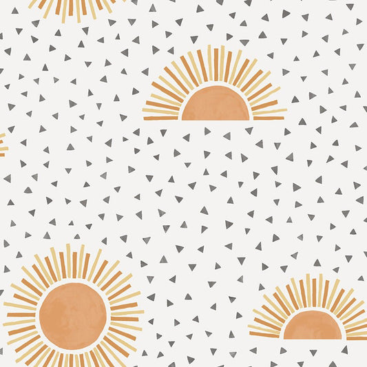 Sunbeam Wallpaper - White/Orange - Holden Décor - 13320 - Premier Wallcovering