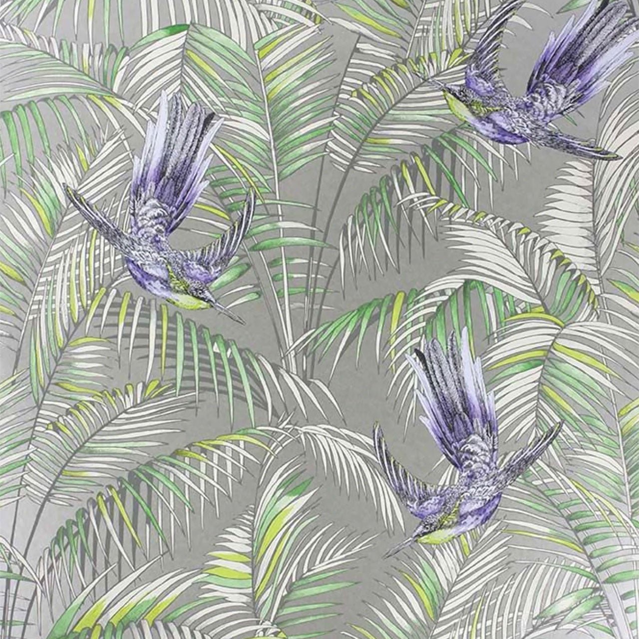 Sunbird Wallpaper - Metallic Blue - Matthew Williamson - W6543-01 - Premier Wallcovering