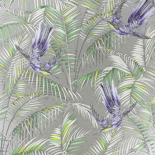 Sunbird Wallpaper - Metallic Blue - Matthew Williamson - W6543-01 - Premier Wallcovering