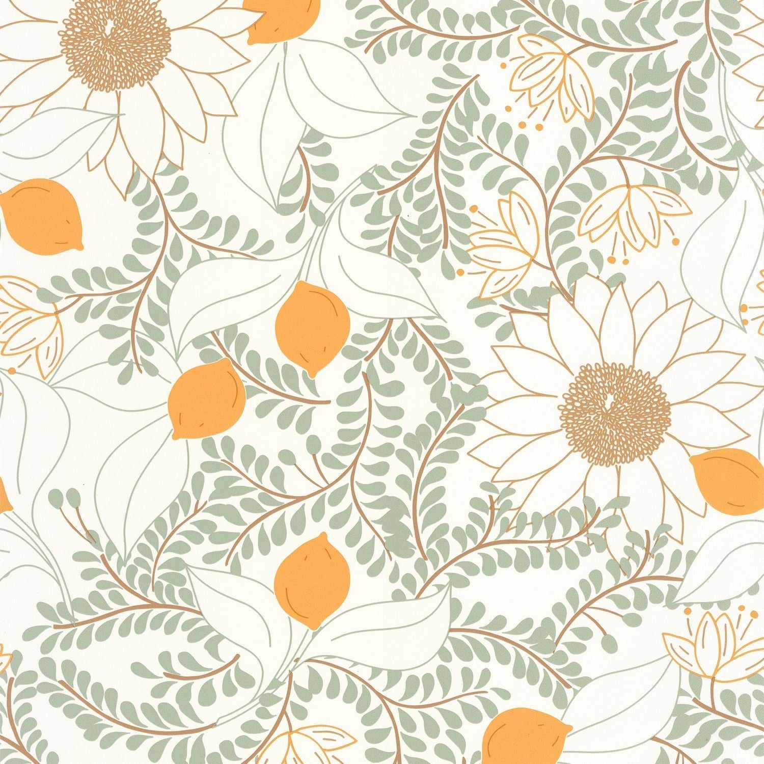 Sunflower Wallpaper - Vert d'eau - Caselio - 106880724 - Premier Wallcovering