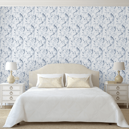 Sunrise Serenade Wallpaper - Shades of Blue - LAN100394 - Lucie Annabel - Premier Wallcovering