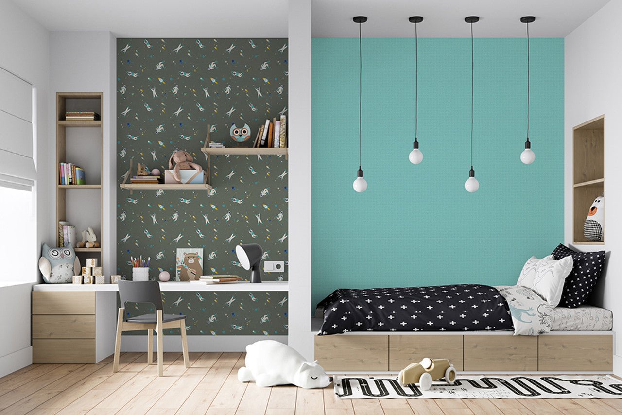 Super Space Great Kids Wallpaper - Dark Green - Hohenberger - 26832 - Premier Wallcovering