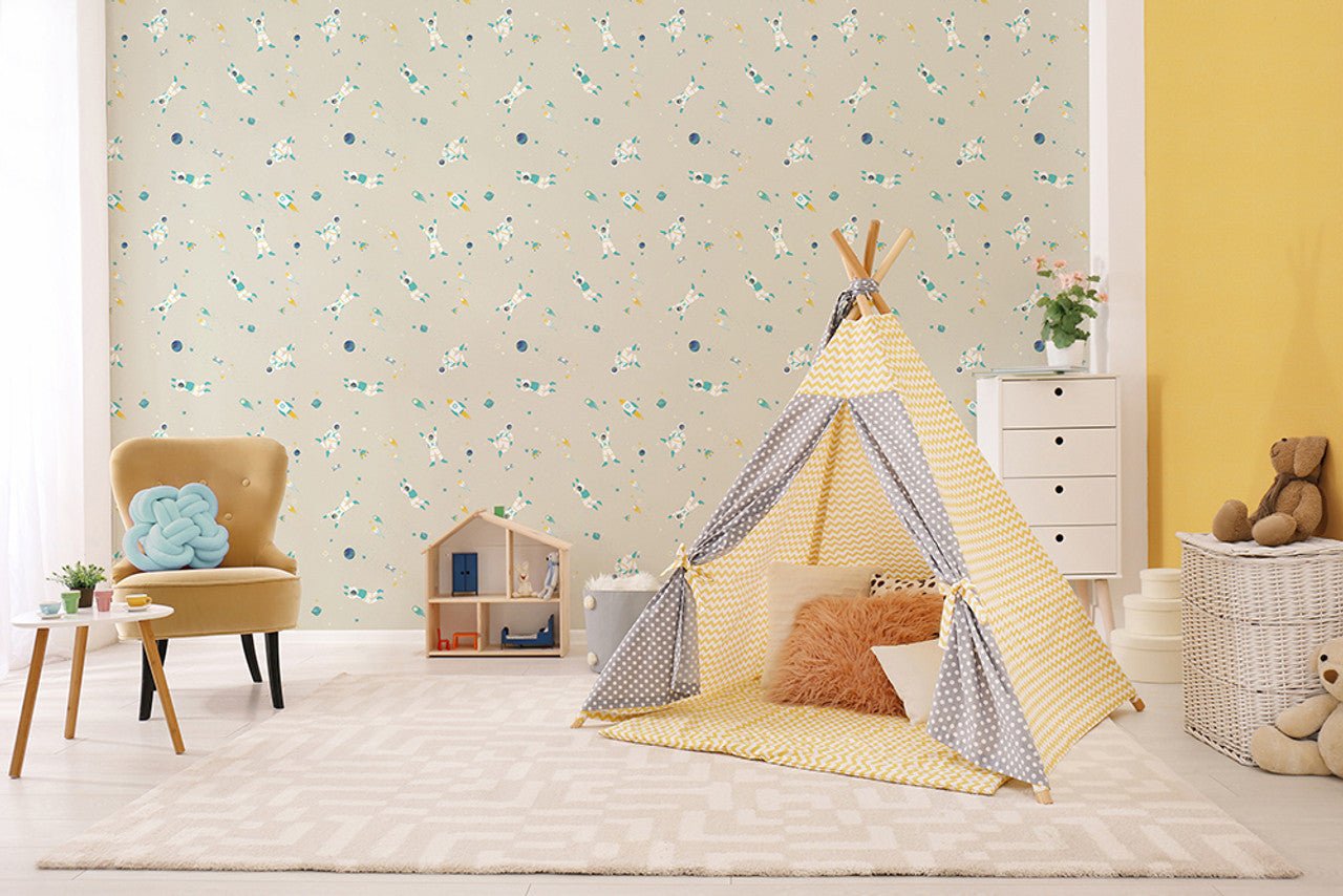 Super Space Great Kids Wallpaper - Dark Beige - Hohenberger - 26831 - Premier Wallcovering