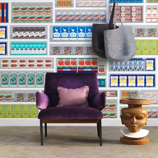 Supermarket Wallpaper - Multicolored - NLXL - PNO - 09 - Premier Wallcovering