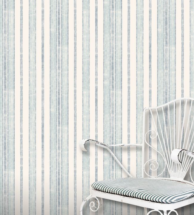 Surat Stripe Wallpaper - Indigo/blue - Madeaux - W2700 - 01 - Premier Wallcovering