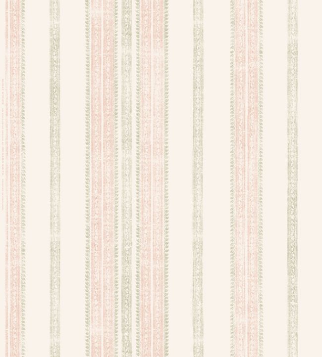 Surat Stripe Wallpaper - Pink/moss - Madeaux - W2700 - 02 - Premier Wallcovering
