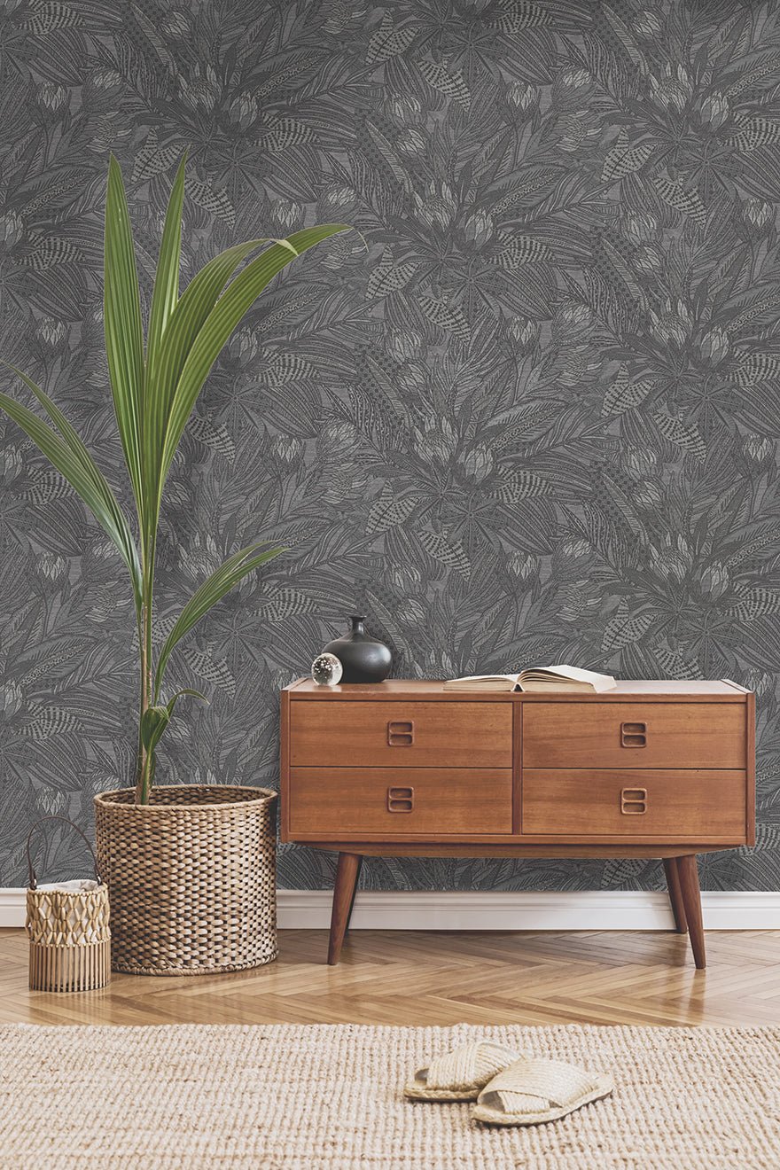 Susara Wallpaper - Charcoal - Holden Décor - 65822 - Premier Wallcovering