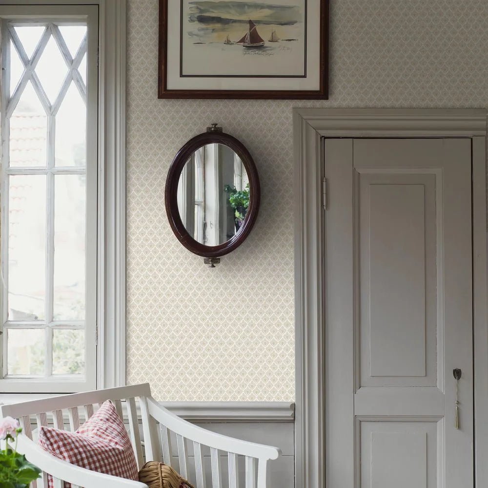 Svea Wallpaper - Beige - Boråstapeter - 8078 - Premier Wallcovering