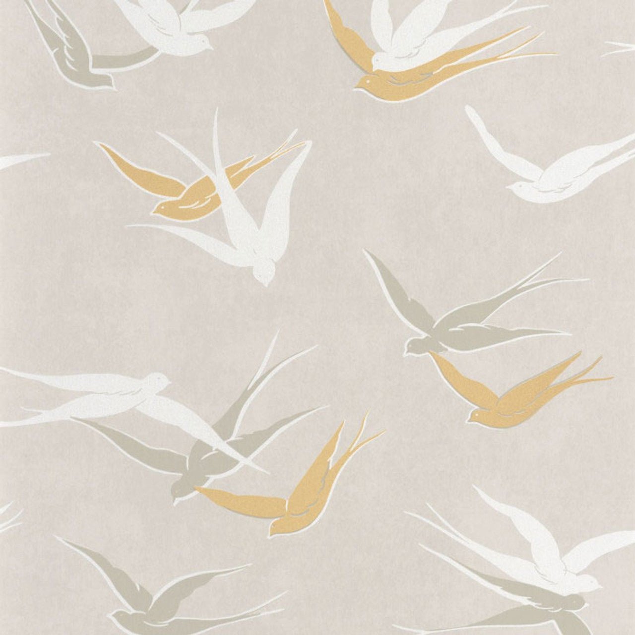 Swallow Twenties Wallpaper - Beige Lin - Casadeco - 88631323 - Premier Wallcovering
