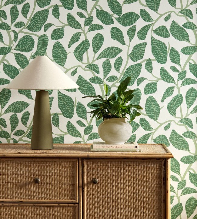 Sweet Bay Wallpaper - Forest - Scion - NSCW113268 - Premier Wallcovering