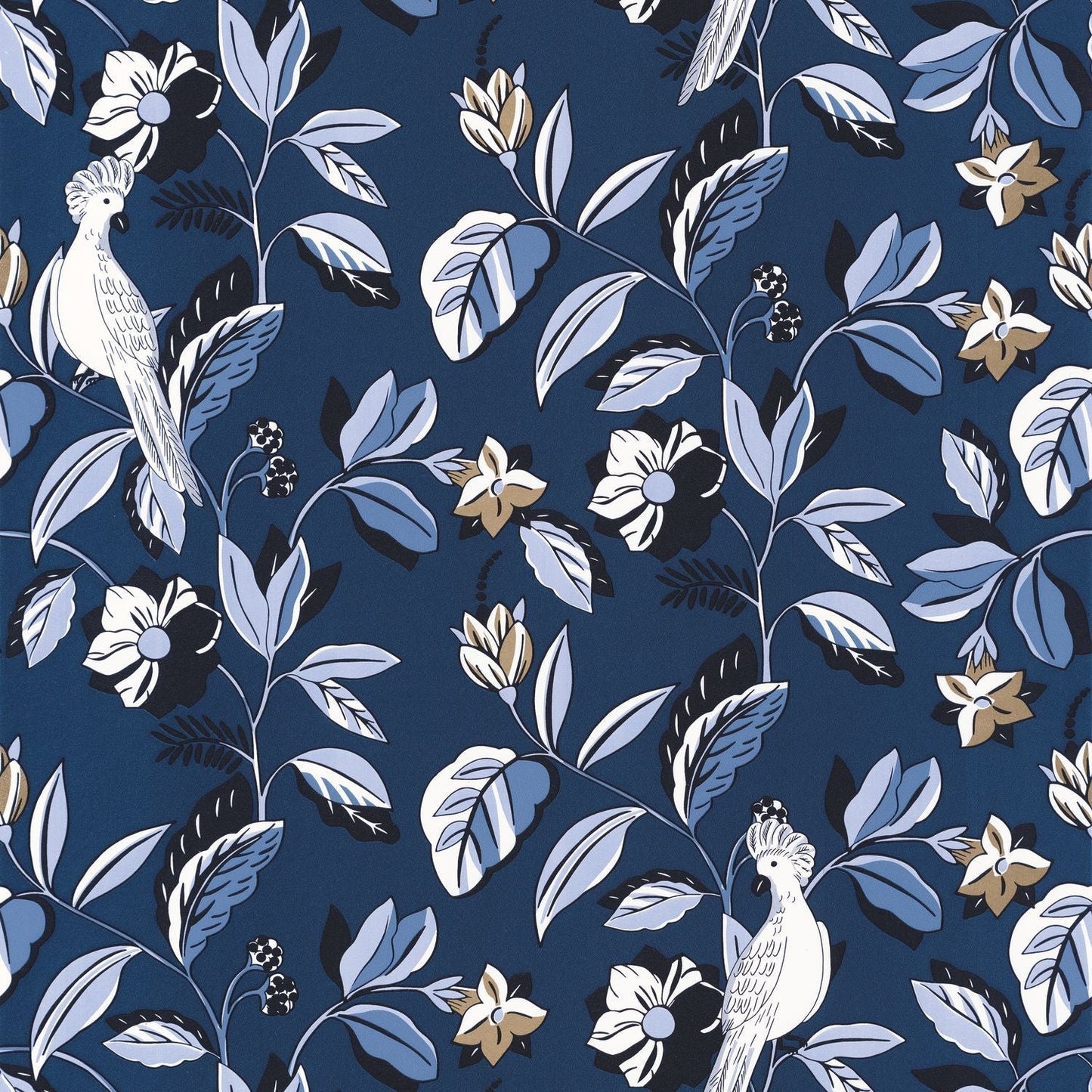Sweet Feathers Wallpaper - Midnight Blue - Caselio - 102626220 - Premier Wallcovering
