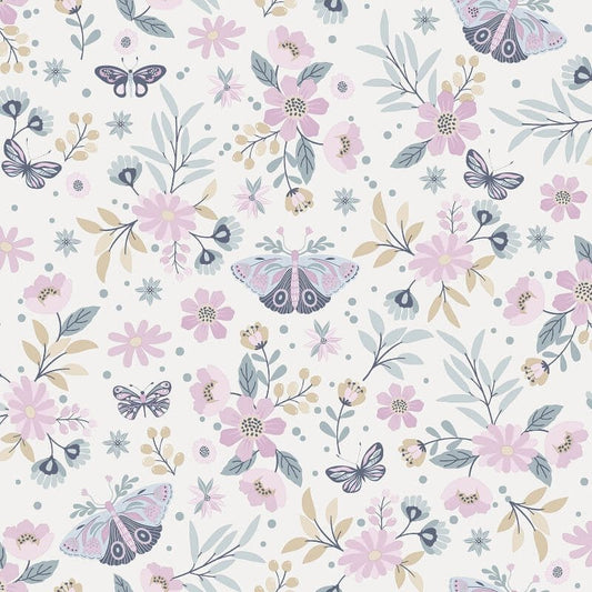 Sweet Meadow Metallic Wallpaper - Pink - Muriva - M58103 - Premier Wallcovering