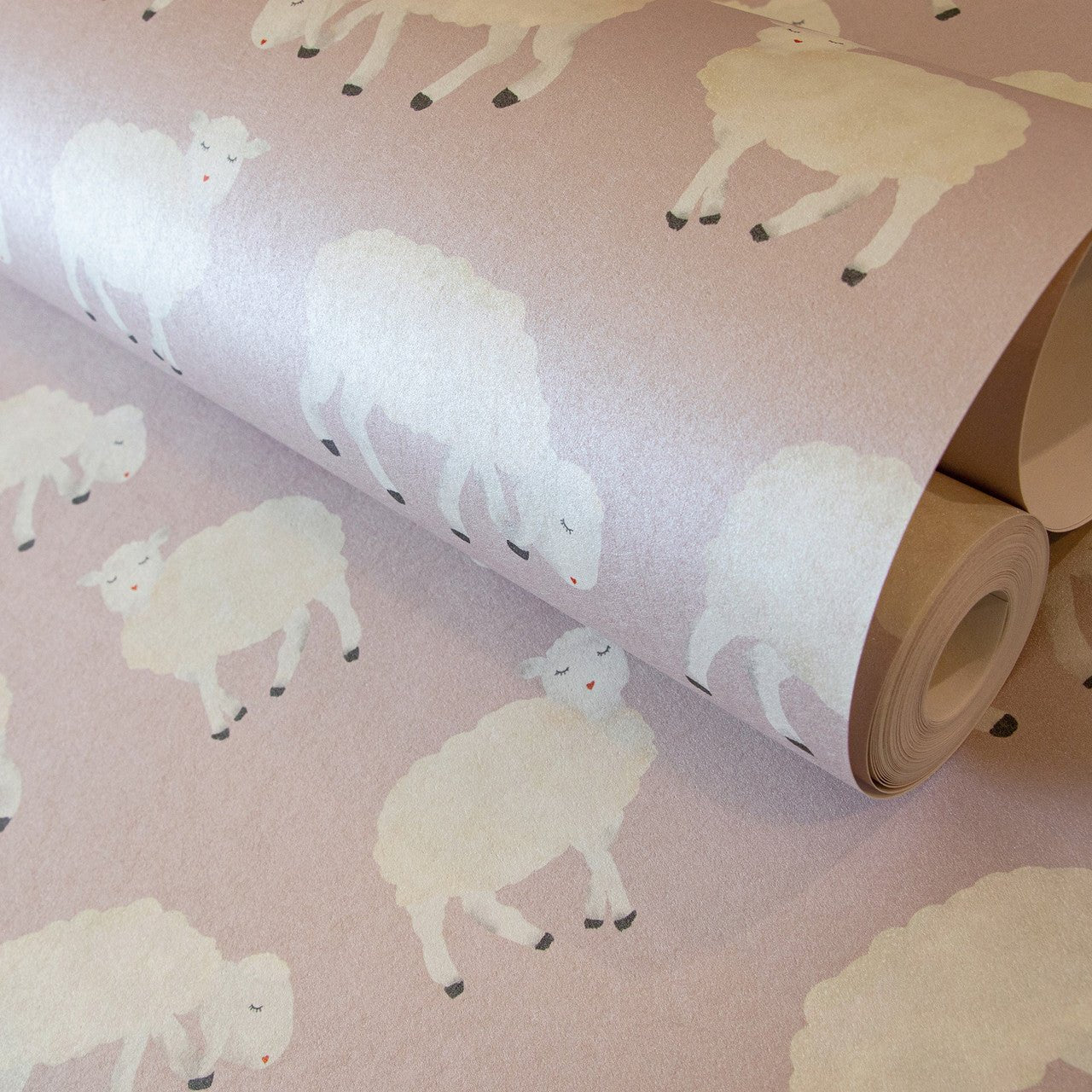 Sweet Sheep Great Kids Wallpaper - Rose - Hohenberger - 26827 - Premier Wallcovering