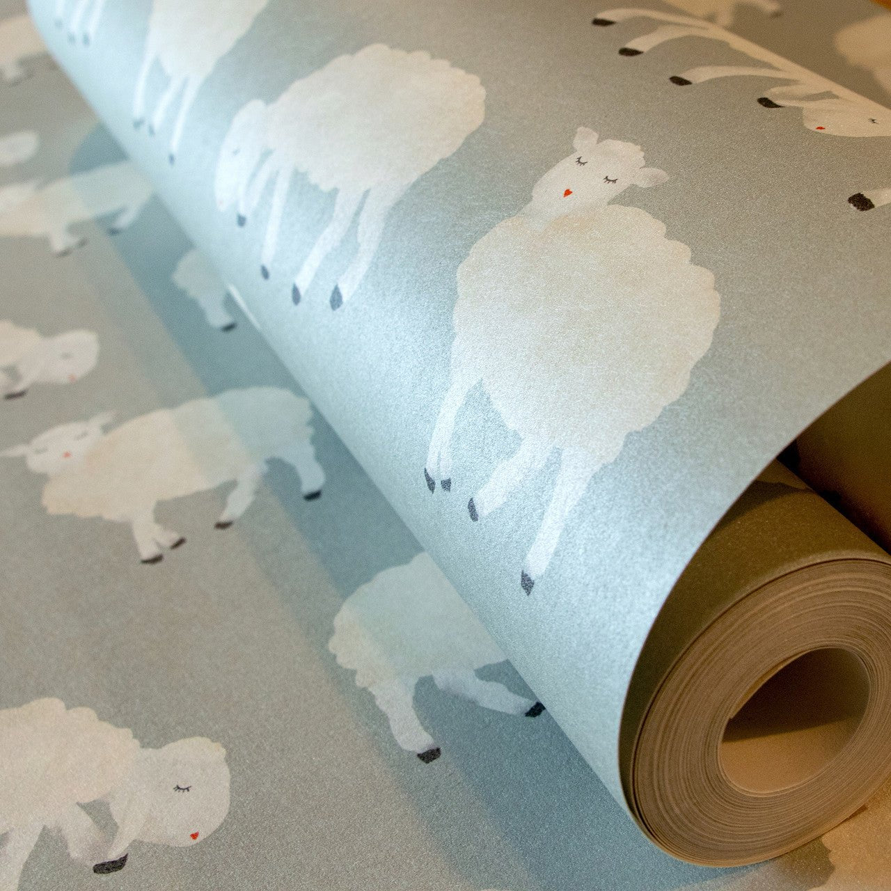 Sweet Sheep Great Kids Wallpaper - Sage - Hohenberger - 26828 - Premier Wallcovering